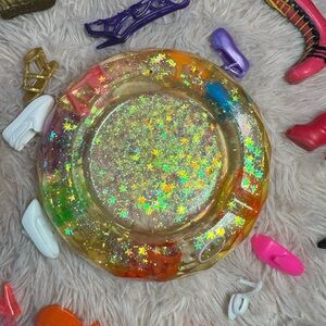 Resin Barbie shoe glitter ashtray craft